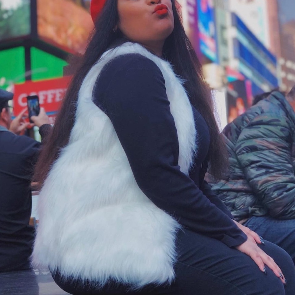 White Faux Fur Vest